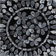 Pemberly Row Black and White Capiz Shell Round Floral End Table
