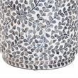Pemberly Row Black and White Capiz Shell Round Ottoman Footstool