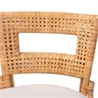 Pemberly Row Natural Rattan Swivel Counter Stool with Cushion