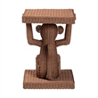 Pemberly Row Handwoven Rattan Monkey Sculptural Accent End Table
