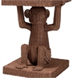 Pemberly Row Handwoven Rattan Monkey Sculptural Accent End Table