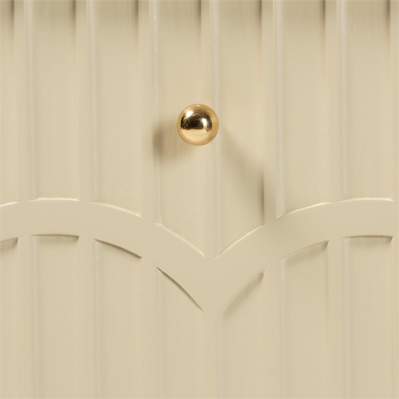 Pemberly Row Fluted Wood Modern Storage Sideboard Buffet Console