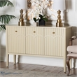 Pemberly Row Fluted Wood Modern Storage Sideboard Buffet Console