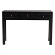 Pemberly Row Fluted Wood 3-Drawer Console Table with Round Knobs