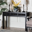 Pemberly Row Fluted Wood 3-Drawer Console Table with Round Knobs