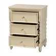 Pemberly Row Spindle Leg 3-Drawer Nightstand with Inset Paneling