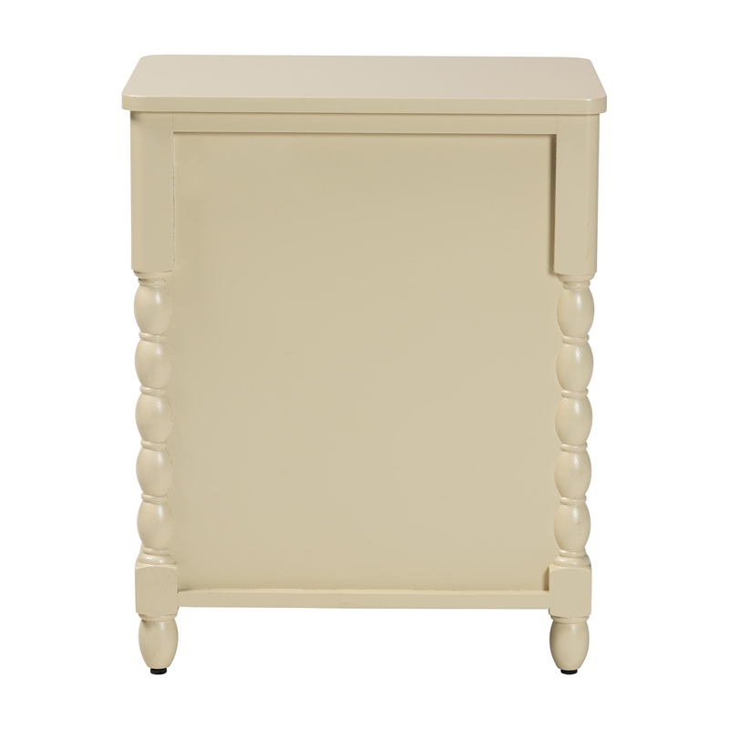 Pemberly Row Spindle Leg 3-Drawer Nightstand with Inset Paneling