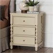 Pemberly Row Spindle Leg 3-Drawer Nightstand with Inset Paneling