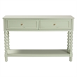 Pemberly Row Spindle Leg 2-Drawer Console Table with Open Shelf