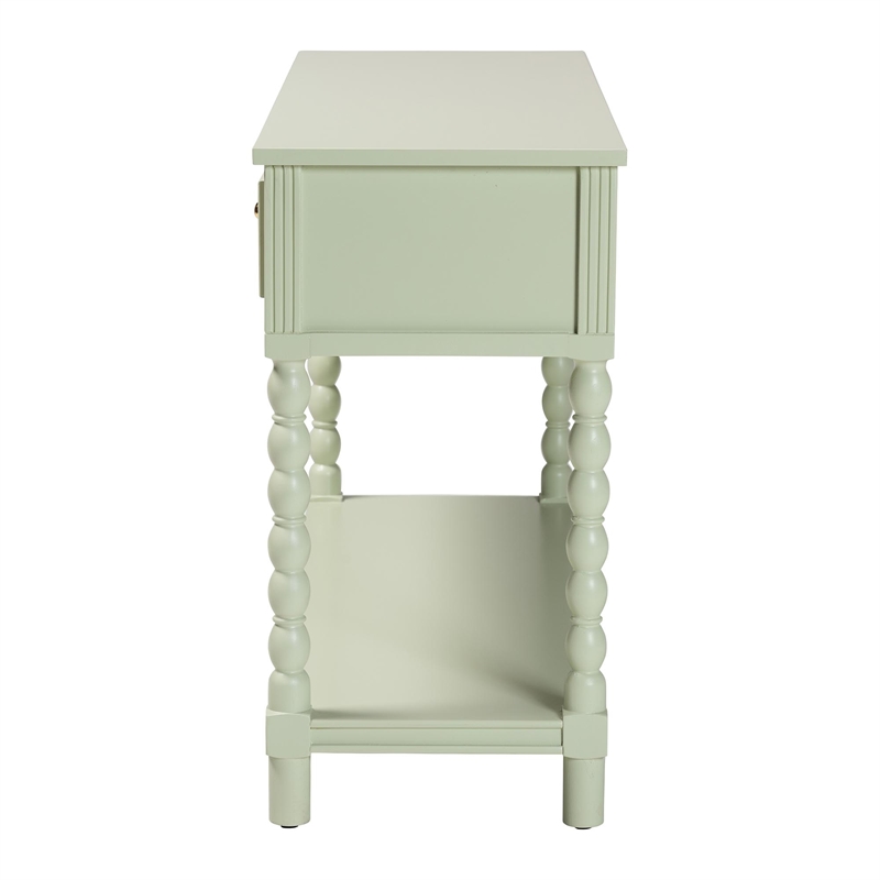 Pemberly Row Spindle Leg 2-Drawer Console Table with Open Shelf