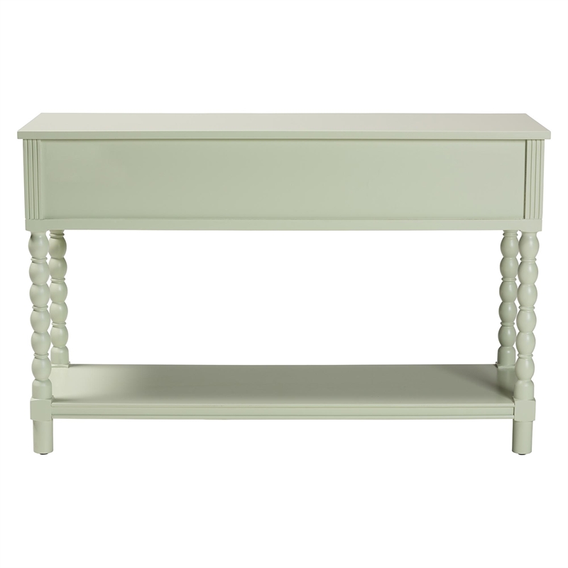 Pemberly Row Spindle Leg 2-Drawer Console Table with Open Shelf