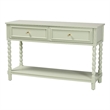 Pemberly Row Spindle Leg 2-Drawer Console Table with Open Shelf