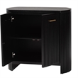Pemberly Row Fluted Wood Oval 2-Door Storage Cabinet with Metal Handles