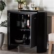 Pemberly Row Fluted Wood Oval 2-Door Storage Cabinet with Metal Handles