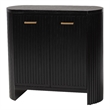 Pemberly Row Fluted Wood Oval 2-Door Storage Cabinet with Metal Handles