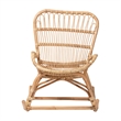 Pemberly Row Handwoven Natural Rattan Rocking Chair with Open Weave
