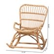 Pemberly Row Handwoven Natural Rattan Rocking Chair with Open Weave