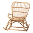 Pemberly Row Handwoven Natural Rattan Rocking Chair with Open Weave