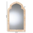 Pemberly Row Natural Rattan Arched Wall Mirror with Woven Frame