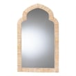 Pemberly Row Natural Rattan Arched Wall Mirror with Woven Frame