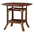 Pemberly Row Marbled Tortoise Rattan Octagon Dining Table with Shelf