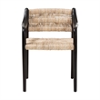 Pemberly Row Handwoven Seagrass Dining Chair with Sloping Armrests