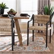 Pemberly Row Handwoven Seagrass Dining Chair with Sloping Armrests