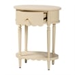 Pemberly Row Scalloped 1-Drawer End Table with Oval Tabletop