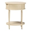 Pemberly Row Scalloped 1-Drawer End Table with Oval Tabletop