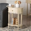 Pemberly Row Scalloped 1-Drawer End Table with Oval Tabletop