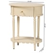 Pemberly Row Scalloped 1-Drawer End Table with Oval Tabletop