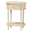 Pemberly Row Scalloped 1-Drawer End Table with Oval Tabletop