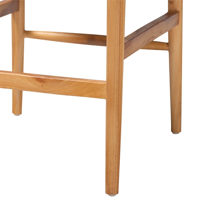 Pemberly Row Contemporary Seagrass Wishbone Counter Stool with Footrest