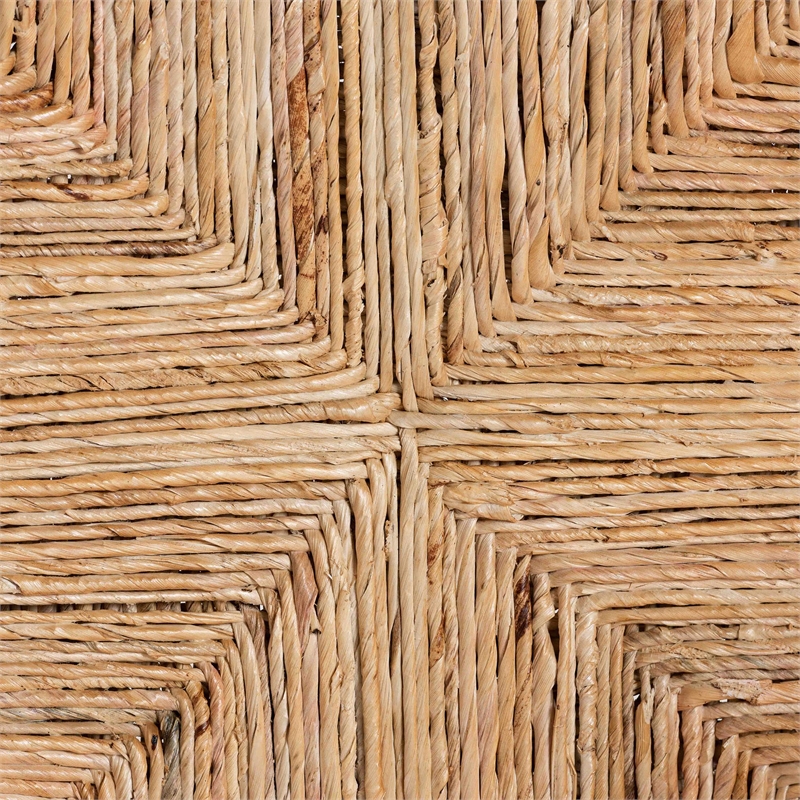 Pemberly Row Contemporary Seagrass Wishbone Counter Stool with Footrest