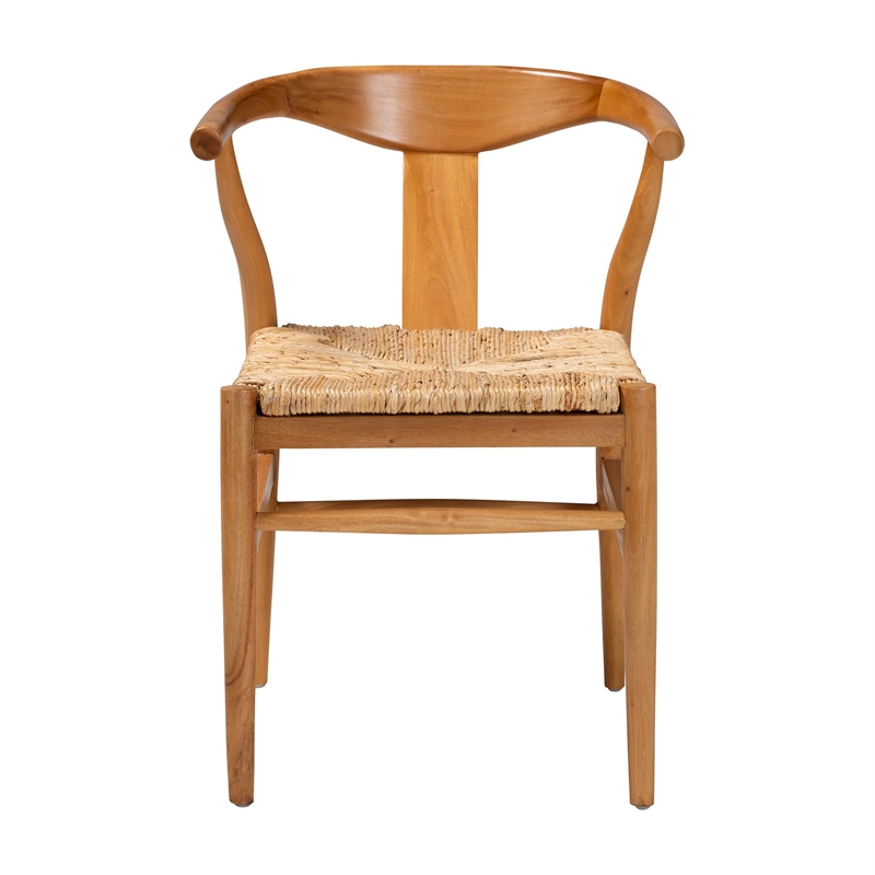 Pemberly Row Seagrass Wishbone Dining Chair with Tapered Legs