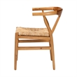 Pemberly Row Seagrass Wishbone Dining Chair with Tapered Legs