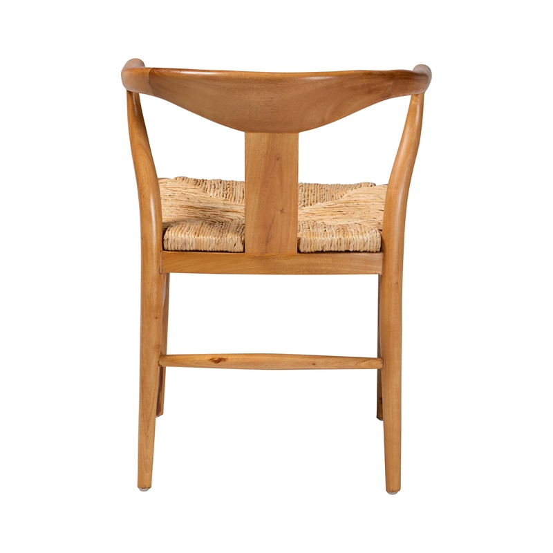 Pemberly Row Seagrass Wishbone Dining Chair with Tapered Legs