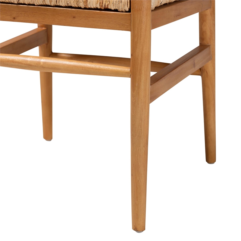 Pemberly Row Seagrass Wishbone Dining Chair with Tapered Legs