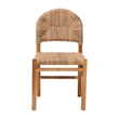 Pemberly Row Handwoven Seagrass Dining Side Chair with Curved Back