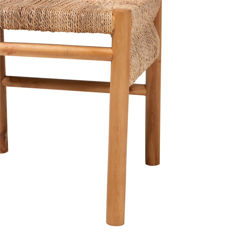 Pemberly Row Handwoven Seagrass Dining Side Chair with Curved Back
