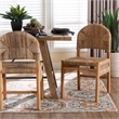Pemberly Row Handwoven Seagrass Dining Side Chair with Curved Back