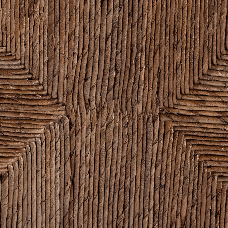 Pemberly Row Handwoven Seagrass Ottoman with Crisscross Base