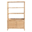 Pemberly Row Rattan 4-Tier Open Shelf Storage Cabinet with Doors