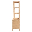 Pemberly Row Rattan 4-Tier Open Shelf Storage Cabinet with Doors
