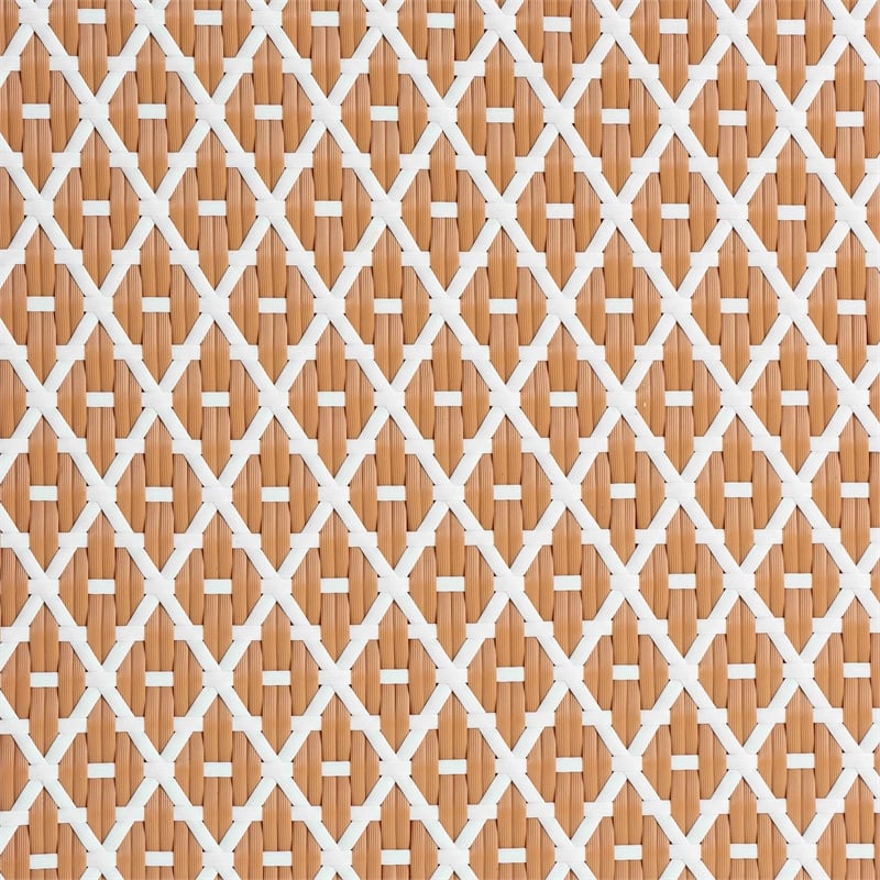 Pemberly Row Natural Rattan Round Bistro Dining Table in Beige