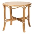 Pemberly Row Natural Rattan Round Bistro Dining Table in Beige