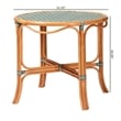 Pemberly Row Natural Rattan Round Bistro Dining Table in Green