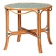 Pemberly Row Natural Rattan Round Bistro Dining Table in Green