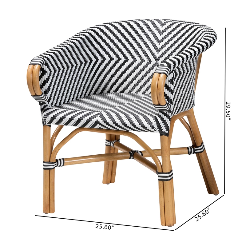 Pemberly Row Rattan Bistro 2-Piece Armchair Set with Woven Detail