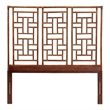Pemberly Row Marbled Tortoise Rattan Queen Headboard with Openwork